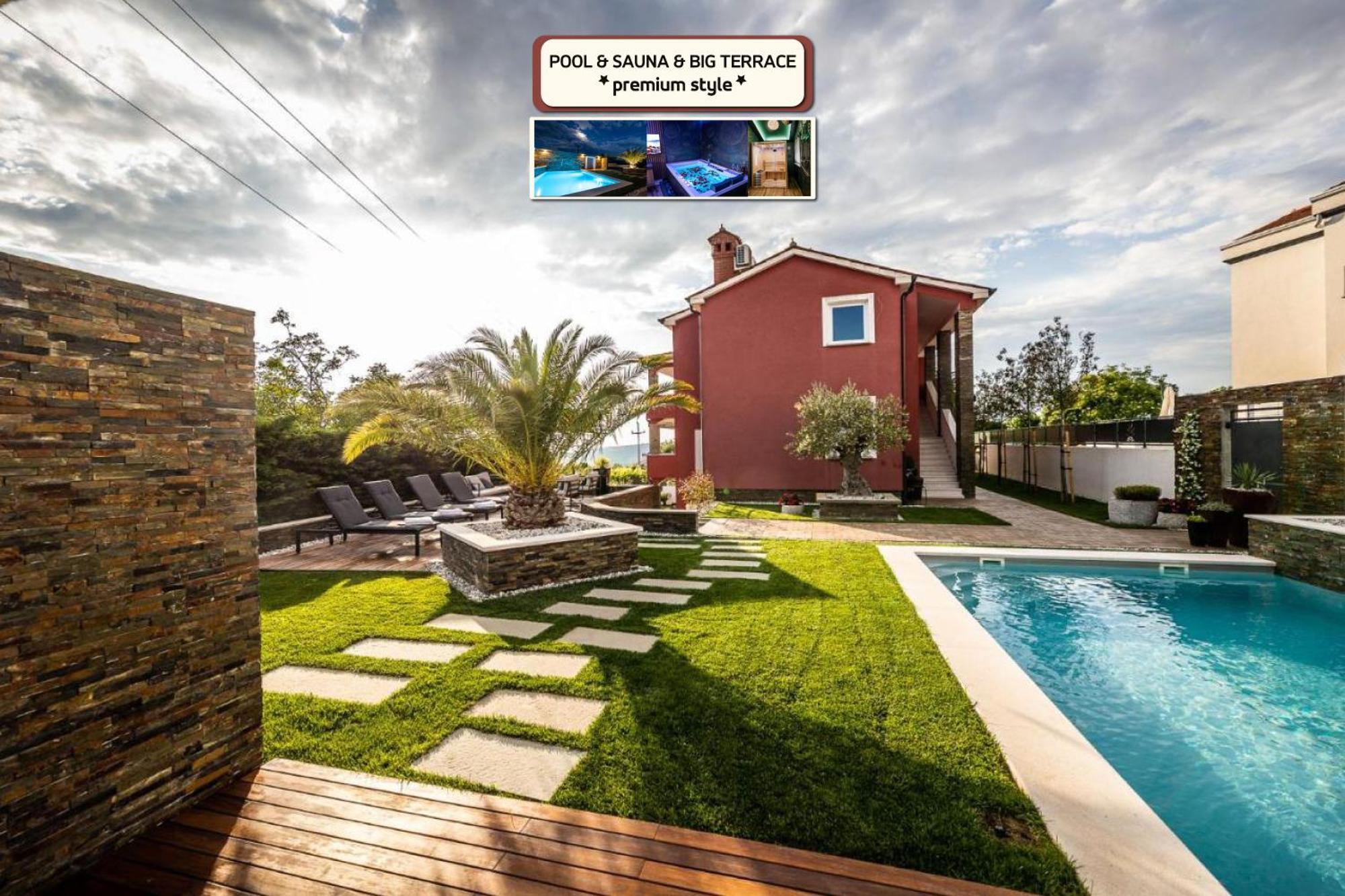 Villa Sunset Pool & Spa Apartments Zgornje Skofije Exterior photo